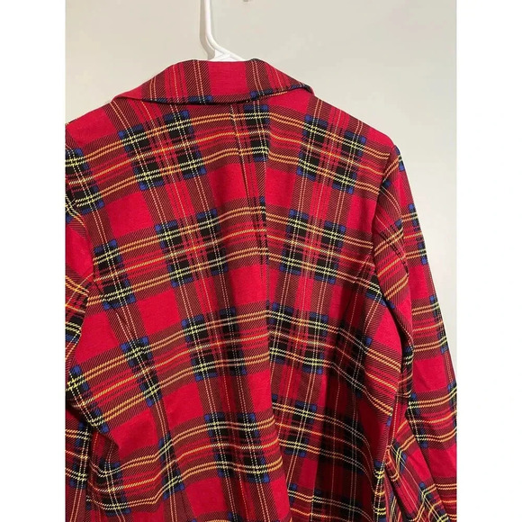 Torrid x Betsey Johnson Red Plaid Premium Ponte Blazer Size 1 - Picture 6 of 8